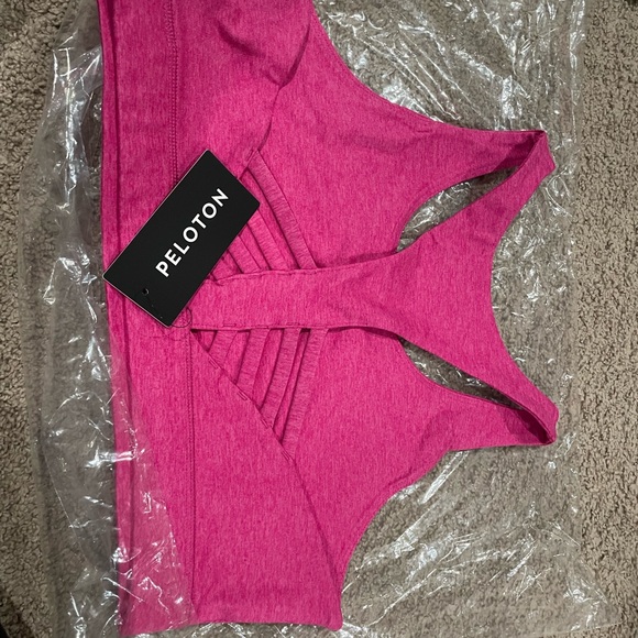 Peloton Strappy Bra. NWT in Bag. Heathered pink. - Picture 2 of 2